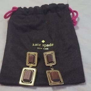 Kate Spade Gold and Brown Earrings